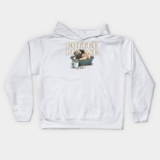 Coffee Pug Kids Hoodie